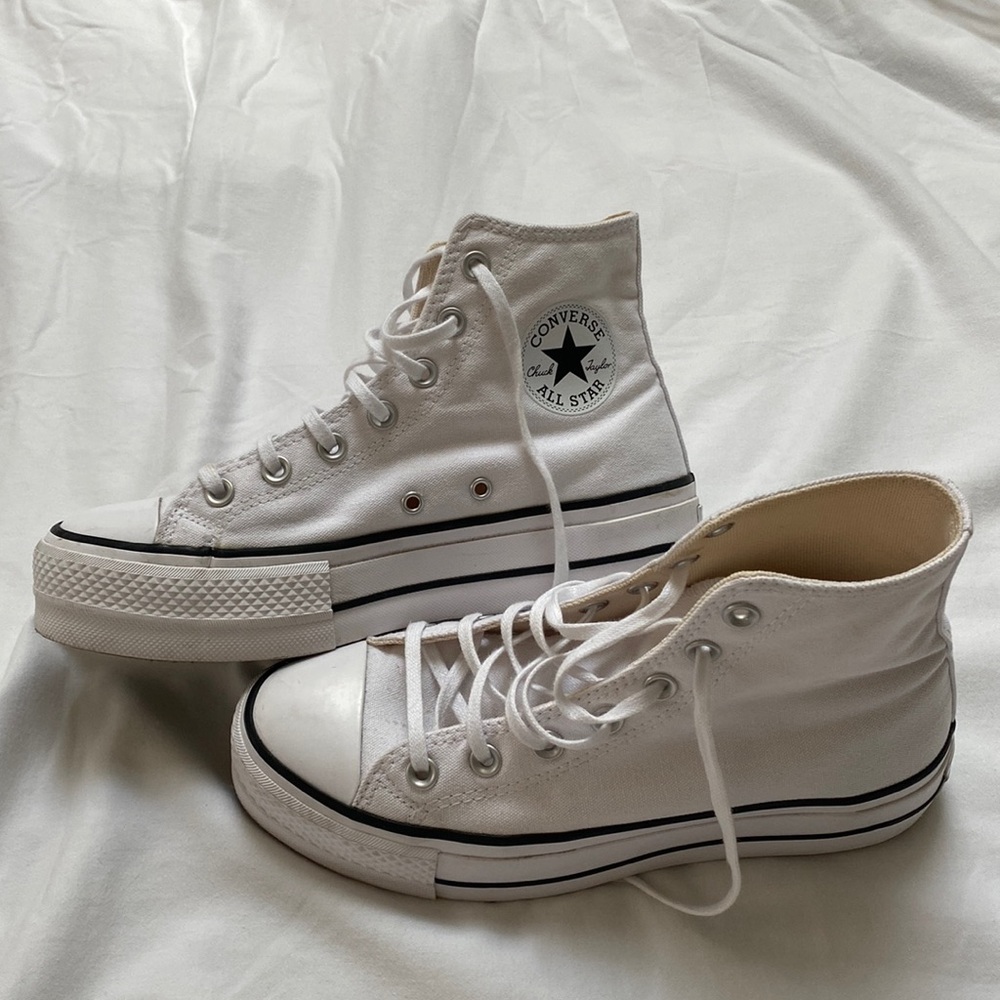 Converse White Platform High-Tops